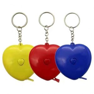Cinta métrica suave multicolor con forma de corazón, de bolsillo, con bloqueo automático, tipo llavero, para la creación de muestras de ropa, al por mayor - Product Image 1