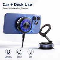 Chargeur magnétique sans fil Qi2.2 pour voiture, charge rapide 25W, refroidissement semi-conducteur TEC, support de téléphone RGB pour grille d'aération et tableau de bord