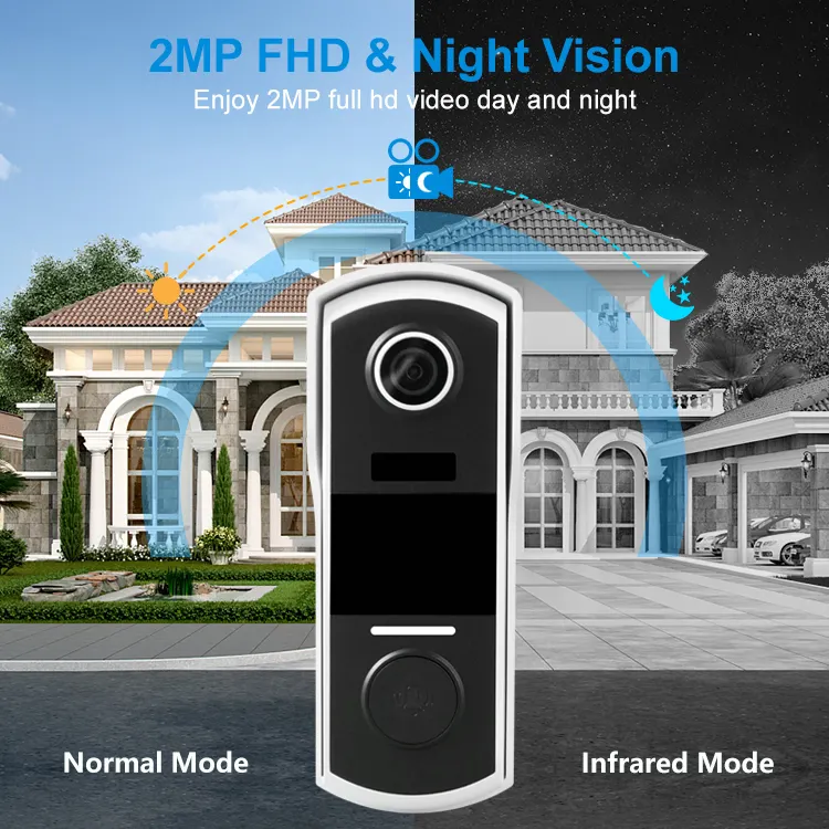 Factory Smart Wireless Video Phone Doorbell Intercom HD Wifi Ring Door Bell Camera Wifi Video Doorbell