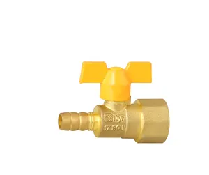 LISHUI Hot Selling Yellow Handle Gas Brass Ball Valve DN15 Brass Ball Valve