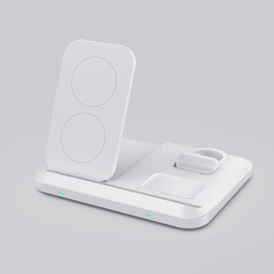 Station de <span class=keywords><strong>charge</strong></span> sans fil magnétique antidérapante en gel de silicone 3 en 1 5W pour smartphone, montre et écouteurs TWS DW08 - Product Image 2