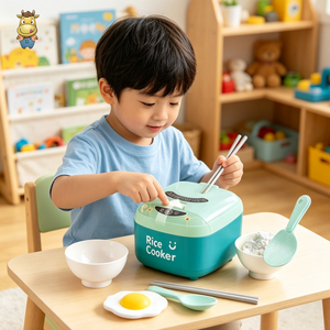Mini-cuiseur à riz électrique jouet avec lumières et sons, ensemble de jouets de cuisine pour enfants - Product Image 3