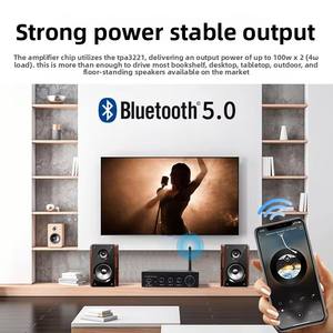 Amplificador de Potencia Estéreo HiFi de <span class=keywords><strong>2</strong></span> Canales con Reproductor USB Coaxial Óptico Bt 5.0 Sistema de Audio para el Hogar de Alta Resolución - Product Image 4