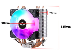 QiuzAim 4 Heat Pipe <span class=keywords><strong>CPU</strong></span> <span class=keywords><strong>Cooler</strong></span> 90mm Air Heatsink LED Compatible Intel LGA 1700 775 1151 1156 1200 <span class=keywords><strong>AMD</strong></span> I5 I7 Ventilador de 3 pines y 4 pines PC - Product Image 6