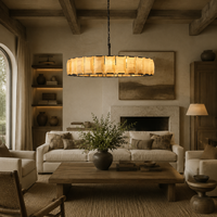 Lustre moderne en acier et laiton avec abat-jour en albâtre, réglable en hauteur, pour l'éclairage de la maison, de la villa, du salon, luminaire suspendu