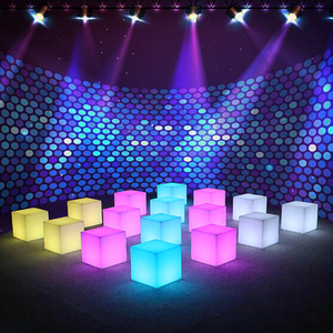 Rechargeable Battery Wireless Remote Control Outdoor <strong>Cube</strong> Color-Changing LED <strong>Light</strong> for Road Garden Hotel Landscape AC/DC Power - Product Image 3