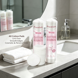 100 tampons de coton doux et écologiques pour les soins personnels et l'application de maquillage, disques cosmétiques fabriqués à 100 % de coton - Product Image 1