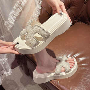 Nuevo Estilo de Zapatos Casuales de Plataforma con Suela Gruesa y Parte Superior de Tela Elástica y PU para Mujer, Ideales para Primavera y Verano con Protección Solar - Product Image 4