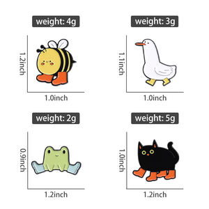 Cartone animato animale spille in smalto Custom riccio rana coniglio cane anatra spille risvolto gioielli regali in magazzino all'ingrosso - Product Image 6