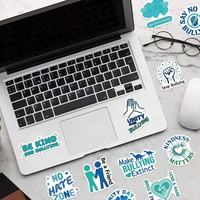 50 pegatinas de PVC impermeables con diseño de dibujos animados azules antiparacelos, para decoración DIY de fundas de teléfono, cuadernos y vasos.