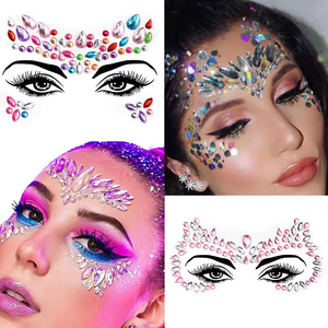 Pegatinas de <span class=keywords><strong>Maquillaje</strong></span> Acrílicas con Brillantina 3D, Gemas de Cristal Coloridas, Tatuajes Faciales Sexys para Mujeres, Decoración para Fiestas y Días Festivos - Product Image 4