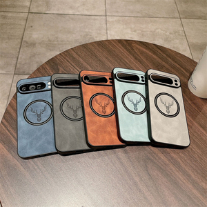 Fundas Magnéticas de Lujo para Celular con Diseño Retro de Hoja de Arce en Cuero, Resistentes a Impactos, para Google Pixel 7, 8A, 9 Pro, XL - Product Image 1