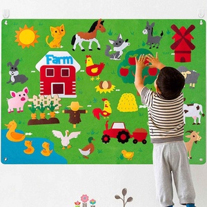 Animales de granja sentir historia conjunto portapapeles 3,5 pies 38 pcsthemedstorytelelearning juego interactivo Suite colgar una pared para presentar - Product Image 1