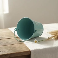 Seau en fer blanc de qualité alimentaire peint avec poignée, imprimé offset, pour jardin et ustensiles de cuisine, idéal pour Pâques