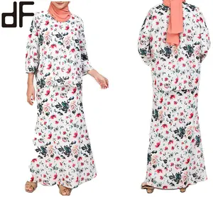 Day Look时尚工厂来样定做休闲Baju Kurung马来西亚穆斯林衬衫裙子套装印花连衣裙