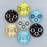Jam Tangan Kronograf Multi-Fungsi Gerakan Quartz VK63 Baru Angka Arab Dial Panda Jarum Hijau Bercahaya Casing Logam 29.5mm