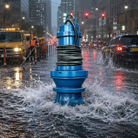Bomba Sumergible Vertical de Flujo Axial, Bomba de Hélice de Gran Caudal para Descarga de Agua Industrial y Aguas Residuales