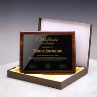 Plaque de reconnaissance en bois et cristal gravée au laser personnalisée HBL, certificat d'appréciation, cadeau d'entreprise pour la reconnaissance du personnel