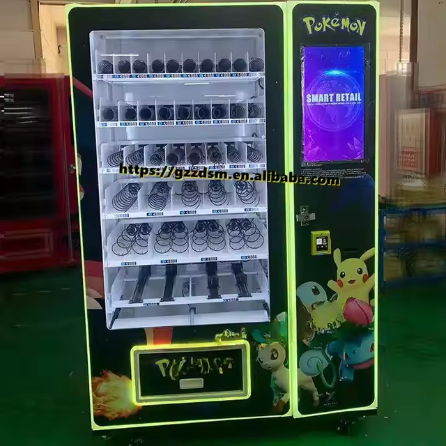 Automatic Touch Screen Sport Cards Dispenser Coin-Operated Vending Machine with Elevator & SDK Function for Trading Cards