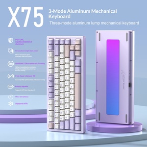 Teclado Mecánico <span class=keywords><strong>X75</strong></span> de Aluminio, Tamaño Completo, RGB, Inalámbrico 2.4Ghz, Hot-Swap, USB Tipo-<span class=keywords><strong>C</strong></span>, Programable, Anti-Ghosting, para Oficina - Product Image 1