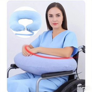 Anti Forward Tilting Pillow With Straps For Wheelchair Users Solid Color Polyester Cushion Support - Product Image 4