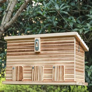 Ngoài trời chim Nhà Phòng cho 3 gia đình chim 3 lỗ <span class=keywords><strong>Bluebird</strong></span> Finch hồng y treo birdhouse làm tổ - Product Image 3