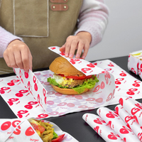 Wholesale Customized Biodegradable Eco-Friendly PE Greaseproof Deli Wrap Paper Oil Proof Single-Sided Sandwich Hamburger Paper