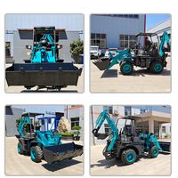 Mini Loader Diesel 2,5 Ton 4-in-1 4X4 dengan Bucket, Backhoe, Excavator, Wheel Loader, Mesin, Gearbox, Garansi 1 Tahun, Efisiensi Tinggi