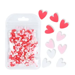 Pembe Mix aşk kalp gevreği tırnak sanat pul kil dilim sevgililer günü süslemeleri manikür tasarım aksesuarları tırnak malzemeleri aracı