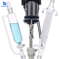 LABOAO Petit réacteur en verre à double enveloppe de 2L, processus de réaction visible, réacteur en verre anticorrosion pour la recherche académique