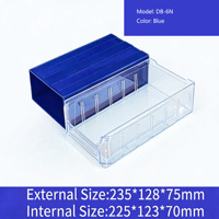 Organisateur de bureau transparent avec tiroir et séparateurs de forme polygonale pour perles, noix et pièces d'instruments de précision