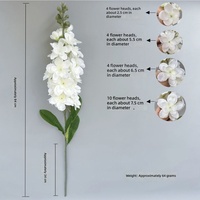 Offre Spéciale – Tige de fleur artificielle en soie Delphinium, bleu clair, blanc, rouge, type Jacinthe, 84 cm, pour décoration de mariage et de la Saint-Valentin