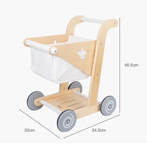 Può personalizzare il carrello della spesa in legno simulato per bambini su un carrello per far giocare i bambini a casa