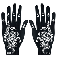 Vente en gros de pochoirs pour peinture faciale, autocollants pochoirs pour art corporel au henné, pochoirs temporaires pour tatouages au henné pour les mains