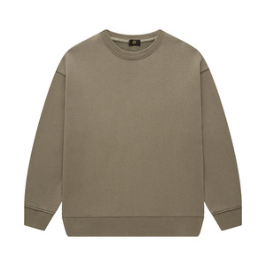 Sweat-shirt décontracté <span class=keywords><strong>à</strong></span> col rond pour enfants, coupe ample, en coton doublé polaire 300 GSM, couleur unie <span class=keywords><strong>taupe</strong></span> et blanc, avec logo personnalisé, vente en gros, haute qualité - Product Image 3