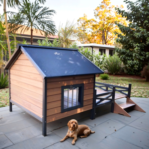 環境に優しい木製犬小屋 防風・防水 大型/中型犬種対応 オールシーズン 屋外使用 工場直販卸売 - Product Image 1