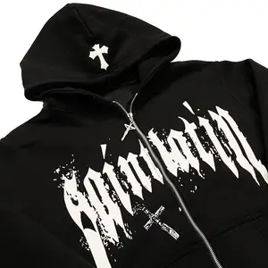 Erkekler için yüksek kalite özel kapüşonlu üstler artı boyutu kırpılmış Hoodie erkekler 100% pamuklu kazak Hoodie