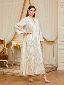 <span class=keywords><strong>Abito</strong></span> Abaya tradizionale da donna stile Casual da sera lungo per la casa e occasioni Dubai - Product Image 3