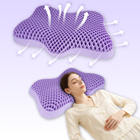 Oreiller TPE à grille papillon violette amélioré pour une circulation respirante et un soulagement de la pression