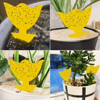 Collant Fly Catcher Plantes d'intérieur Champignon Moucheron Piège Jaune Collant Pièges pour Plantes Moucherons