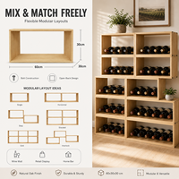 Système mural moderne et personnalisé pour bouteilles de vin en bois écologique – Idéal pour hôtels, villas, bars, caves, projets de vente au détail, vente en gros, usine, 100 % contrôle qualité, délai de livraison rapide