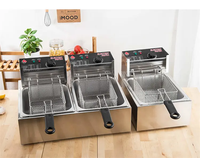 Friteuse électrique de comptoir automatique professionnelle en acier inoxydable haute température pour frites et ailes de poulet à panier unique