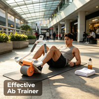 Rodillo Abdominal para Ejercicios en Interiores para Adultos, con Rebote Automático, para Ejercicios Abdominales, Reducción de Grasa y Moldeamiento de Cintura
