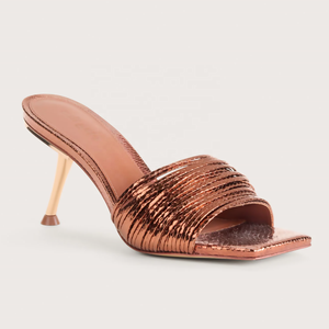 Sparkling Nightclub Beauty Girls Zapatos personalizados Sandales-femme Tacones altos 10cm Mule para Mujeres Damas Sandalias De Mujer - Product Image 4