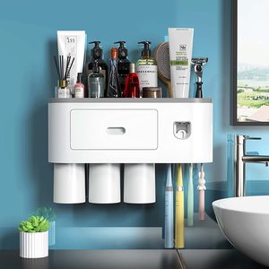 Automatic Toothpaste Squeezer Dispenser Toothbrush Holder