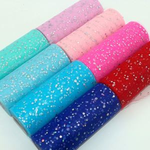 Rouleau de tulle à paillettes, 10 yards, 15 cm, organza, tissu pour tutu, décoration de mariage, tulle blanc, fournitures pour fête d'anniversaire - Product Image 2