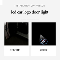 Nouveau Projecteur LED Sans Fil 3D pour Logo de Voiture, Lumières de Bienvenue Effet Ombre Fantôme, Projecteur Laser de Logo de Porte de Voiture pour Toutes les Voitures