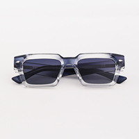 LBASHADES S2605 Lunettes de soleil tendance à monture intégrale UV400, petites lunettes carrées, verres PC, branches personnalisables avec logo, unisexe adulte (femmes et hommes)