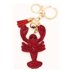 Beaded <b>Crab</b> Design Bag Charm Keychain Bag Hold to Keys or Bag Charm Embroidery Beaded for Birthday Anniversary Gifted Keychain - Product Image 5