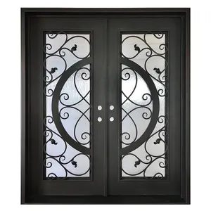 Custom Metal French Double Wrought Iron Door Advance Payment for Australia Customer